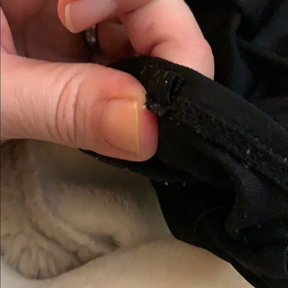 Black one piece bathing suit with skirting - Picture 4 of 5